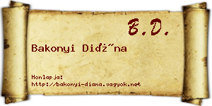 Bakonyi Diána névjegykártya